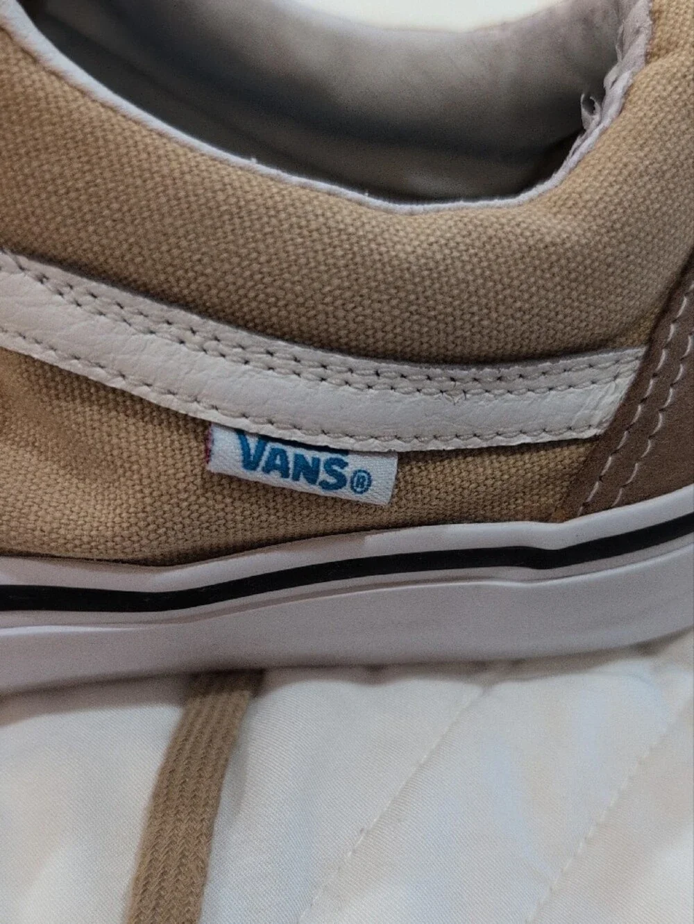 Vans Tan Old Skool Low-Top Sneakers with White Sidestripe